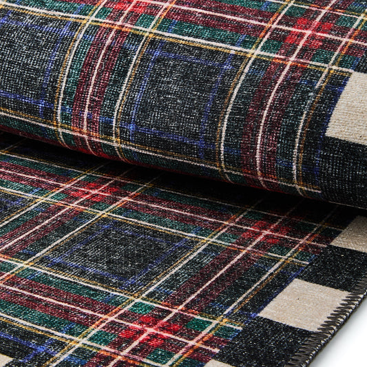 Stewart Tartan Black 2¡¯6¡å x 10¡ä Washable Runner
