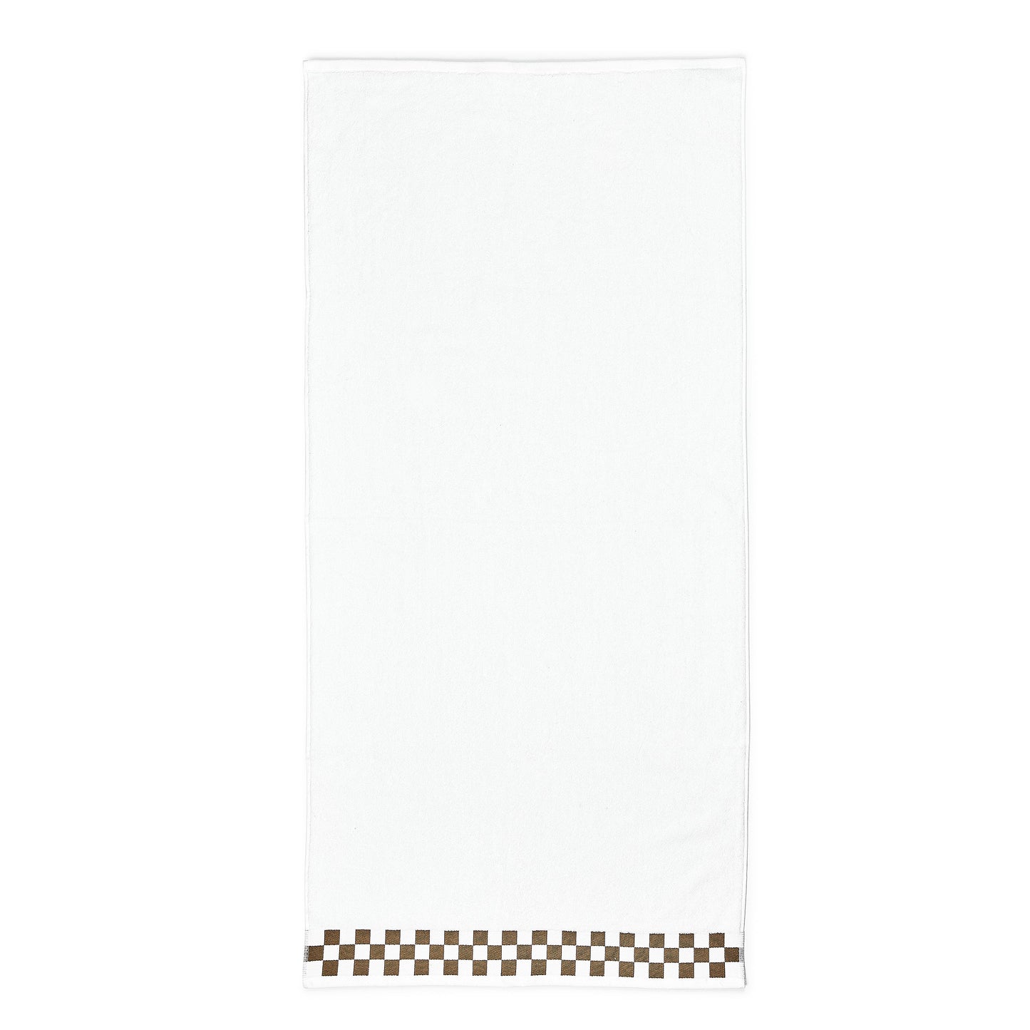Bath Towel with Mocha Check Border