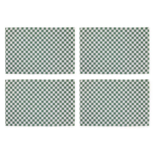 Dark Green Check Placemat, Set of 4